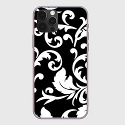 Чехол для iPhone 12 Pro Max Minimalist floral pattern, цвет: 3D-серый
