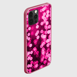 Чехол для iPhone 12 Pro Max Розовые блестки, цвет: 3D-малиновый — фото 2