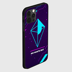 Чехол для iPhone 12 Pro Max Символ No Mans Sky в неоновых цветах на темном фон, цвет: 3D-черный — фото 2