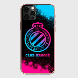 Чехол для iPhone 12 Pro Max Club Brugge Neon Gradient, цвет: 3D-светло-розовый