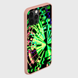 Чехол для iPhone 12 Pro Max Неоновые дискообразные узоры - Зелёный, цвет: 3D-светло-розовый — фото 2