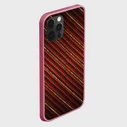 Чехол для iPhone 12 Pro Max Карбон и золото, цвет: 3D-малиновый — фото 2