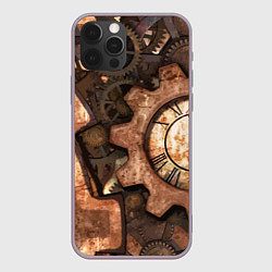 Чехол для iPhone 12 Pro Max Композиция из шестерёнок Steampunk, цвет: 3D-серый