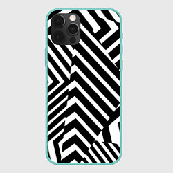 Чехол для iPhone 12 Pro Max Минималистический геометрический паттерн, цвет: 3D-мятный