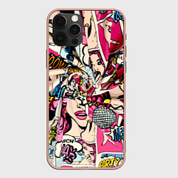 Чехол для iPhone 12 Pro Max Twisted pop atr pattern, цвет: 3D-светло-розовый