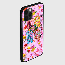 Чехол для iPhone 12 Pro Max Слово МАМА в цветочках, цвет: 3D-черный — фото 2