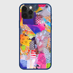 Чехол для iPhone 12 Pro Max Patchwork quilt Fashion trend, цвет: 3D-тёмно-синий