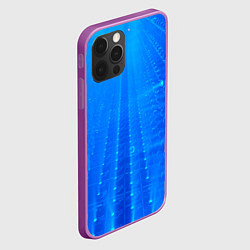 Чехол для iPhone 12 Pro Max Неоновый фонари и лучи - Синий, цвет: 3D-сиреневый — фото 2