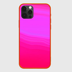 Чехол для iPhone 12 Pro Max Neon pink bright abstract background, цвет: 3D-красный