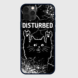 Чехол для iPhone 12 Pro Max Группа Disturbed и Рок Кот, цвет: 3D-черный