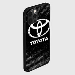 Чехол для iPhone 12 Pro Max Toyota с потертостями на темном фоне, цвет: 3D-черный — фото 2