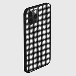 Чехол для iPhone 12 Pro Max Black and white trendy checkered pattern, цвет: 3D-черный — фото 2