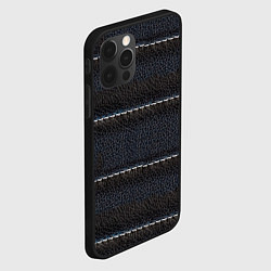 Чехол для iPhone 12 Pro Max Прошитая кожа, цвет: 3D-черный — фото 2