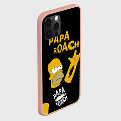 Чехол для iPhone 12 Pro Max Papa Roach, Гомер Симпсон, цвет: 3D-светло-розовый — фото 2