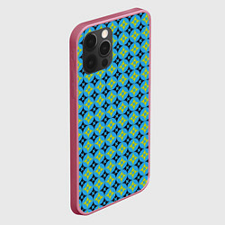 Чехол для iPhone 12 Pro Max Зеленые ромбики, цвет: 3D-малиновый — фото 2
