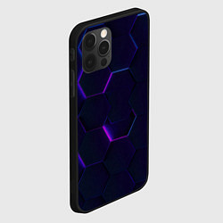 Чехол для iPhone 12 Pro Max Фигурный фиолетовый фон, цвет: 3D-черный — фото 2