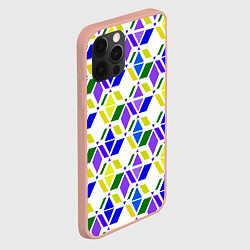 Чехол для iPhone 12 Pro Max Разноцветный неоновый геометрический узор, цвет: 3D-светло-розовый — фото 2