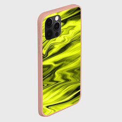 Чехол для iPhone 12 Pro Max Неоновый желтый с черным абстрактный узор, цвет: 3D-светло-розовый — фото 2