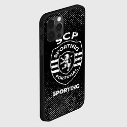 Чехол для iPhone 12 Pro Max Sporting с потертостями на темном фоне, цвет: 3D-черный — фото 2