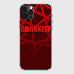 Чехол для iPhone 12 Pro Max CROSSFIT - КРАСНЫЕ ЛИНИИ, цвет: 3D-мятный