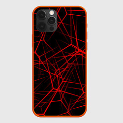 Чехол для iPhone 12 Pro Max Intersecting red rays, цвет: 3D-красный