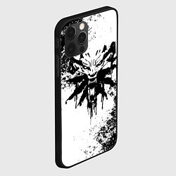 Чехол для iPhone 12 Pro Max The Witcher логотип и краска, цвет: 3D-черный — фото 2