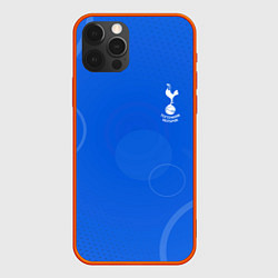 Чехол для iPhone 12 Pro Max Tottenham hotspur Голубая абстракция, цвет: 3D-красный