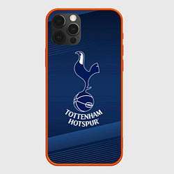 Чехол для iPhone 12 Pro Max Tottenham hotspur Синяя абстракция, цвет: 3D-красный