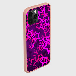 Чехол для iPhone 12 Pro Max Purple stars, цвет: 3D-светло-розовый — фото 2