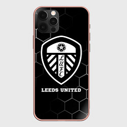 Чехол для iPhone 12 Pro Max Leeds United sport на темном фоне, цвет: 3D-светло-розовый