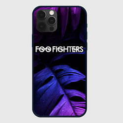 Чехол для iPhone 12 Pro Max Foo Fighters neon monstera, цвет: 3D-черный