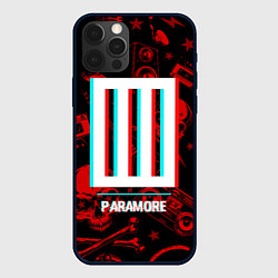 Чехол для iPhone 12 Pro Max Paramore rock glitch, цвет: 3D-черный