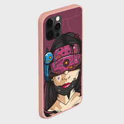 Чехол для iPhone 12 Pro Max Кибер-девушка, цвет: 3D-светло-розовый — фото 2