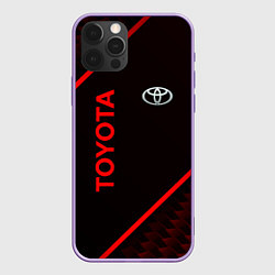 Чехол для iPhone 12 Pro Max Toyota Красная абстракция, цвет: 3D-сиреневый