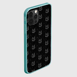 Чехол для iPhone 12 Pro Max Хмурые Мордочки Котов Под Дождём, цвет: 3D-мятный — фото 2