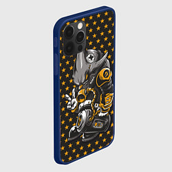 Чехол для iPhone 12 Pro Max Осторожно - Акула, цвет: 3D-тёмно-синий — фото 2