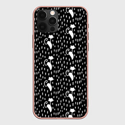 Чехол для iPhone 12 Pro Max Кошки Под Дождём, цвет: 3D-светло-розовый