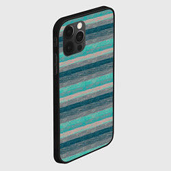 Чехол для iPhone 12 Pro Max Серые, зеленые полосы с текстурой дерева, цвет: 3D-черный — фото 2