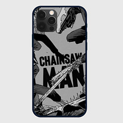 Чехол для iPhone 12 Pro Max Chainsaw man comix, цвет: 3D-черный