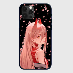 Чехол для iPhone 12 Pro Max Power Chainsaw Man иероглифы, цвет: 3D-черный