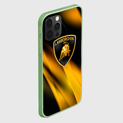 Чехол для iPhone 12 Pro Max Lamborghini - Жёлто-чёрный абстракция, цвет: 3D-салатовый — фото 2