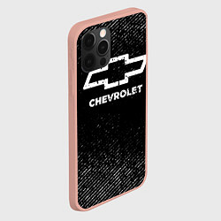 Чехол для iPhone 12 Pro Max Chevrolet с потертостями на темном фоне, цвет: 3D-светло-розовый — фото 2