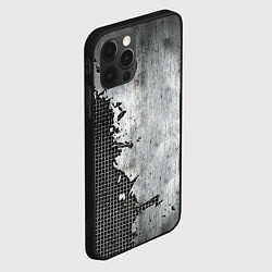 Чехол для iPhone 12 Pro Max Рваный металл на сетке, цвет: 3D-черный — фото 2