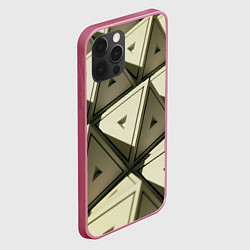 Чехол для iPhone 12 Pro Max 3D иллюзия-пирамиды, цвет: 3D-малиновый — фото 2