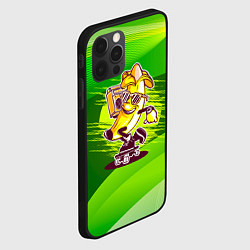 Чехол для iPhone 12 Pro Max Банан катится на скейте, цвет: 3D-черный — фото 2