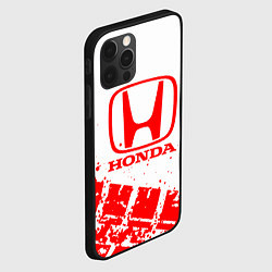 Чехол для iPhone 12 Pro Max Honda - красный след шины, цвет: 3D-черный — фото 2