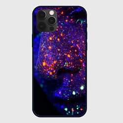 Чехол iPhone 12 Pro Max Силуэт лица из мазков красок