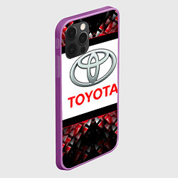 Чехол для iPhone 12 Pro Max Toyota - абстракция - лого, цвет: 3D-сиреневый — фото 2
