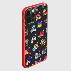 Чехол для iPhone 12 Pro Max Особые значки пины Бравл Старс редкие, цвет: 3D-красный — фото 2