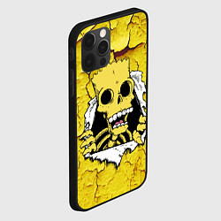 Чехол для iPhone 12 Pro Max Скелет Барта Симпсона разрывает штукатурку стены, цвет: 3D-черный — фото 2